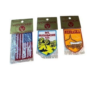 Voyager World‎ Wide Embroidered Patches Lot USA Flag Mount Rushmore Nebraska